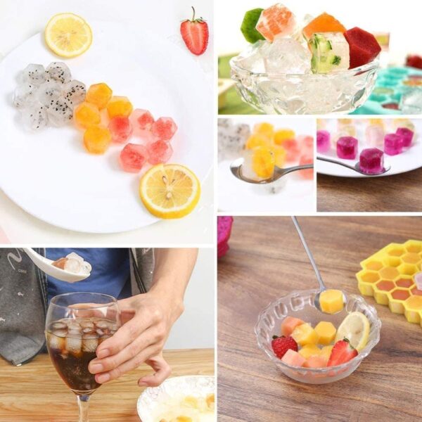 37 CAVITY HEXAGONAL ICE CUBES SILICONE TRAY - Image 6