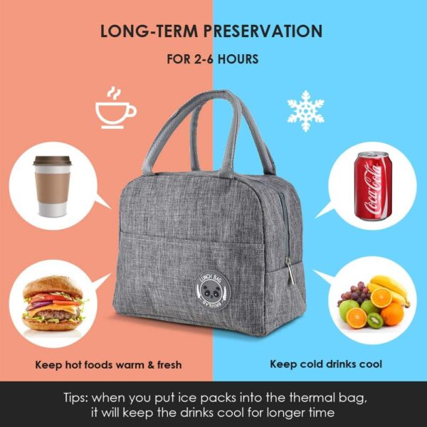 Stylish Matte Finish Insulated Lunch Bags - Image 6