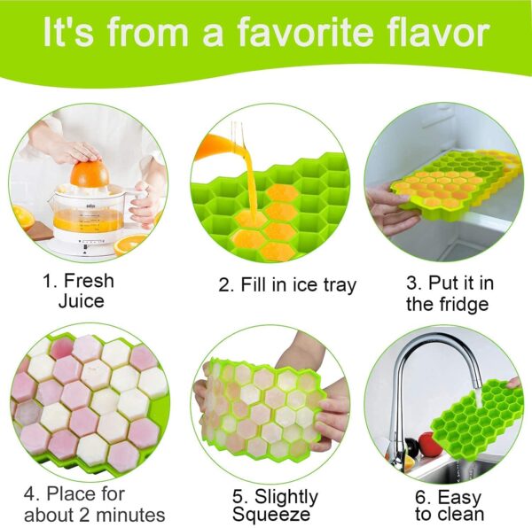 37 CAVITY HEXAGONAL ICE CUBES SILICONE TRAY - Image 19
