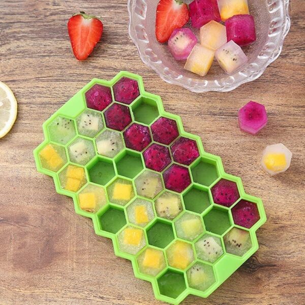 37 CAVITY HEXAGONAL ICE CUBES SILICONE TRAY - Image 14