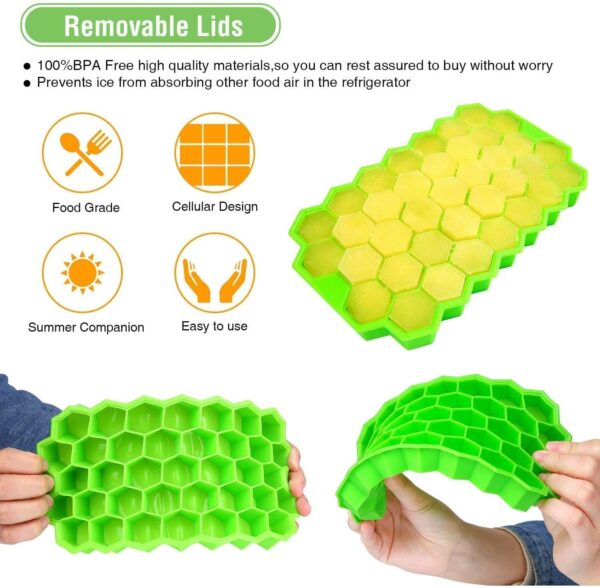 37 CAVITY HEXAGONAL ICE CUBES SILICONE TRAY - Image 15