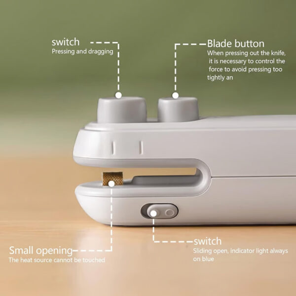 Portable Mini Sealing Machine - 2-in-1 USB Rechargeable Magnetic Bag Sealer with Cutter - Image 8