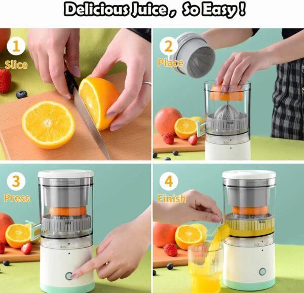 Electric Citrus Fruit Juicer – USB Rechargeable | Fast & Easy - Image 12