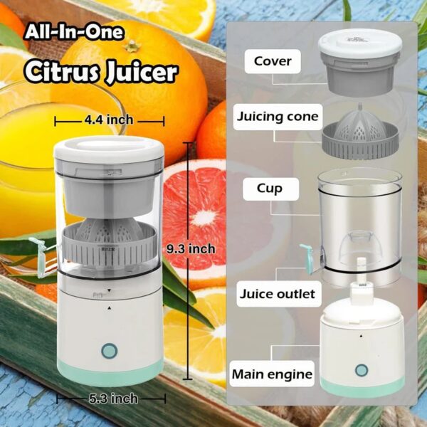 Electric Citrus Fruit Juicer – USB Rechargeable | Fast & Easy - Image 13