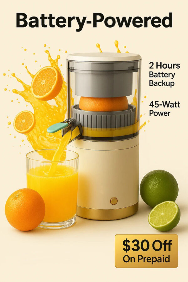 Electric Citrus Fruit Juicer – USB Rechargeable | Fast & Easy - Image 4
